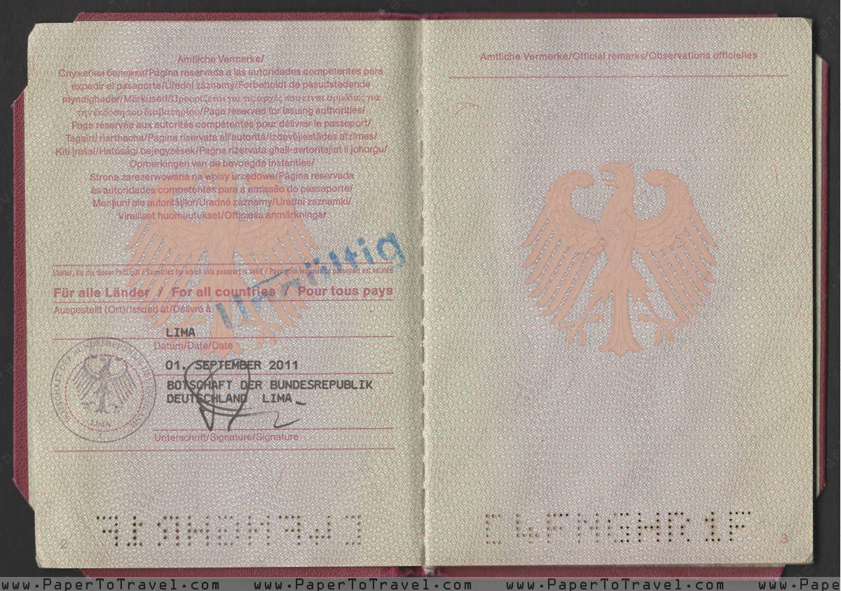 german passport pages