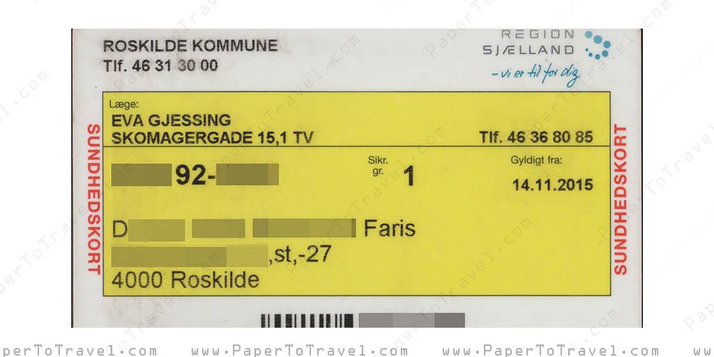 Kingdom of Denmark : Health Insurance Card — Sundhedskort (Roskilde ...