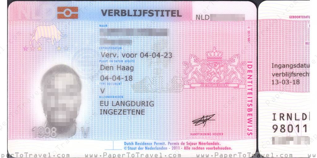 Netherlands : Dutch Residence Permit (2018 — 2023)