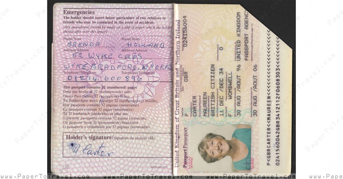 « Page 32 & Biodata » British Passport : United Kingdom of Great ...